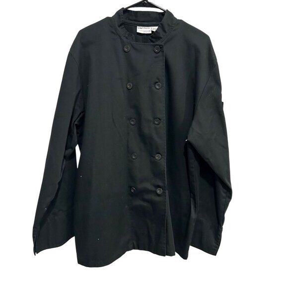 Chef Works Black Long Sleeve Double-Breasted Chef Coat Jacket L - Picture 1 of 9